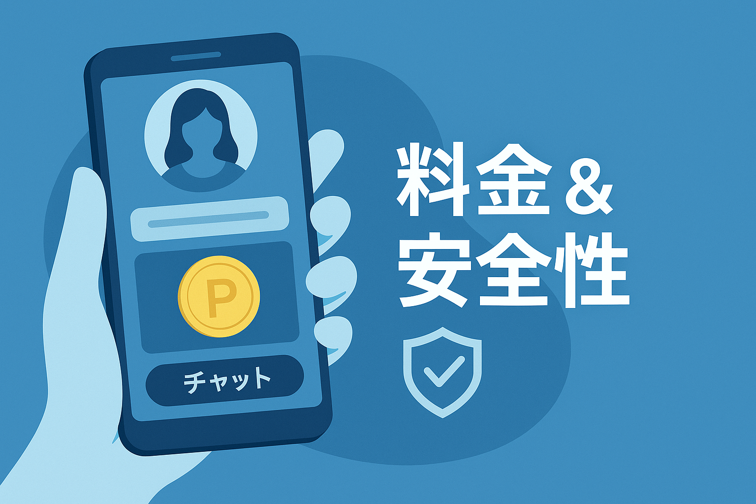 スマホ画面を見ながらライブチャット料金を確認するイメージイラスト